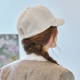 VA Curved Stud Tweed Ball Cap / White