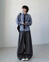 Deo ストライプクロップシャツ
