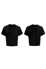ディコンストラクティドバックルショルダーTシャツ