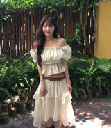 [ festival ] オーバーブロングシフォンブルームアシンメトリカルsk