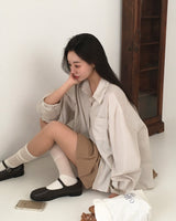 [MADE] Alo, stripe overfit shirt