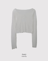 #Wave Ribbon Bolero Knit Cardigan (4color)
