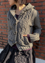 TOGGLE HOOD KNIT CARDIGAN