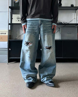 SV ice damage denim pants