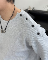 キアンワッフルボタンロングスリーブTシャツ