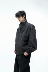 Deconstructed Textured Studded Jacket