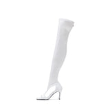 Side Cut-Out Open Toe Boots Heel(White)