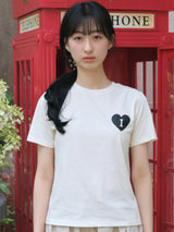 ハートロゴTシャツ - クリーム