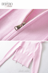 Cozy Knitwear Zip-up Training Set-up (TOP)