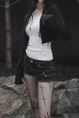 silent symbol eyelet sleeveless (white)