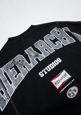 HIERARCHY STUDIOS TMTNW - ブラックトリンプヘビーウェイトオーバーサイズTシャツ