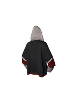 RELABEL Spatial Relationship (Three-layer Overlay) Three-colour Mixed Colour-woven Striped Detachable Scarf Hooded Fake Three-piece Washed Long-sleeved T-shirt