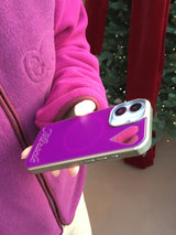 Miracle Magsafe Mirror Silver Glass Bumper Case(Purple)