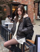 Kati Real Raccoon Fur Leather Jacket