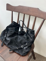 Belted Buckle Cross Double Strap Big Shoulder Bag (3 Colors)