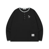 ボタンワッフルロングスリーブTシャツ
