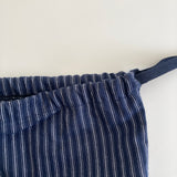 Clam string pouch _ Navy stripe