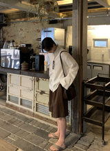 [ LOOKPLE x LEBELMENT ] クールピンタックリネンワイドショーツ