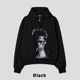 B-Pit Printed Snap Balloon Crop Hoodie