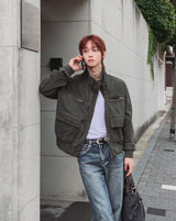 Kroven Vintage Zipper Crop Field Jacket