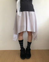 ロイス シフォン レイヤード バンディング ミディスカート