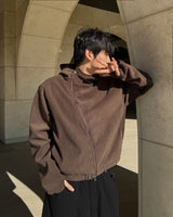 ダイアゴナルゴールデンフーデッドジップアップ