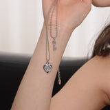 2way Heart lace key&lock necklace
