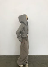 [FLEECE]クリスタルドットクロップドフードジップアップ