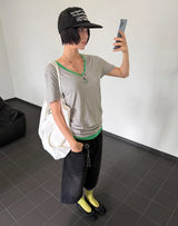 ソフト ロング Vネック Tシャツ