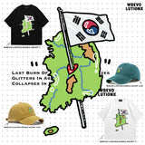 "K-Heart" Denim Washed Baseball Cap (Bottle Green)