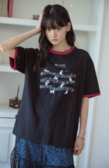 26SS★ Cats Music Ringer Short Sleeve Tee