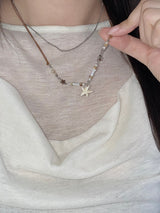Surgical Steel Starfish Pearl necklace