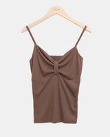 Rotan Lovely Ribbon Shirring Sleeveless Top