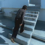 Velvet denim work pants / Dark navy