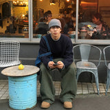 Contrast Stitch Round Knit