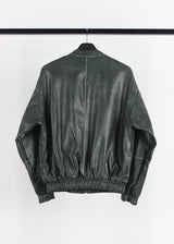 NON COLLAR LEATHER JACKET