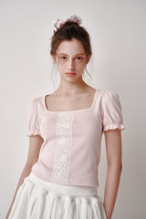 Lace Puff T-shirt (White)