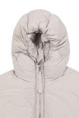 Shirring Hood Padding Jacket [Ivory]