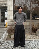 Vネックワイドスラックス