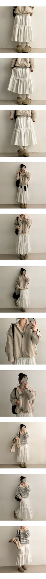 Beads banding cancan long skirt