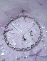 [Baby Monster Rora Necklace] Balletcore Moon Layered Necklace (Surgical Steel)