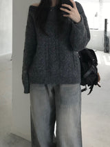 Melton loose fit knitwear (2 colors)