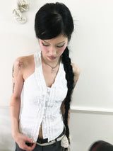 Frill halterneck sleeveless