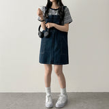 Monthly pocket suspender dress