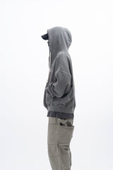 Olide Pigment Dyed Embroidery Hooded Zip-Up