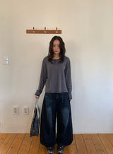 Kepan Lettering Wide Denim Pants