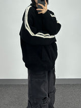 ヘアリーラインニットジップアップ