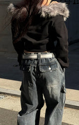 [Unisex] Dyeing denim cargo pants(2color)
