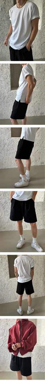 [PREMIUM] エッセンシャルピンタックハーフパンツ（４色）