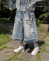 NOX Carpenter Raw-Cut Bermuda Denim